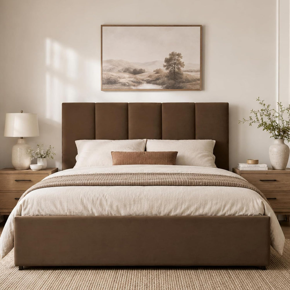 VELOCAVA King Size Storage Bed Frame with 4 Drawers, Upholstered Platform Bed...