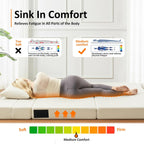 Single Size Folding Sofa Bed - 4 in 1 Convertible Sleeper Chair - High Density Memory Foam Futon Couch - Foldable Bed for Living Room Bedroom (Beige)