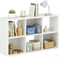 6-Cube Storage Organizer Shelf, Open Cube Bookshelf, Reversible Bookcase, Modern Sturdy Storage for Living Room, Bedroom, Entryway, Home Office, White
