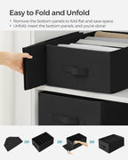 SONGMICS Set of 4 Large Size Wardrobe Clothes Organizers, 6-Compartment Foldable Drawer Organizers with Handles, 16.5 x 11.8 x 6.7 Inches, for Pants, Sweaters, Jeans, Ink Black URUS009B04
