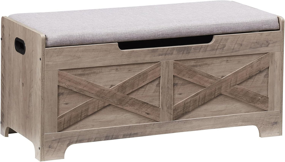 GAOMON Storage Chest, Lift Top Storage Trunk with 2 Safety Hinges, Barn Style...