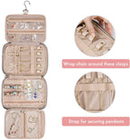 SFYBYHEART Travel Jewelry Organizer Case, Jewelry Travel Bags for Women, Large Capacity Travel Jewelry Case for Tangle-Free Earrings, Necklaces, Rings Storage, Travel Accessories, Black