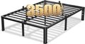 16 Inch Queen Bed Frame, 3500Lbs Heavy Duty Metal Platform with Round Corner Legs Mattress Slide Stopper, Steel Slat Support No Box Spring Needed, Noise Free, Non-Slip, Easy Assembly
