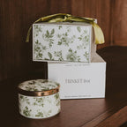 Sweet Water Decor Green Delft Round Trinket Box, Jewelry Storage for Bathroom Counter or Nightstand, Ring Holder for Bridal Shower, Wedding, or Home, Elegant Jewelry Holder & Organizer for Women
