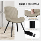 Nalupatio Dining Chairs Set of 6, Modern Dining Room Chairs Comfy Backrest Thick Upholstered Kitchen Chairs 19IN Height with Metal Legs Beige