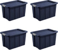 Sterilite 4-Pack Storage Bins with Lids, Heavy Duty Totes, Tuff1, 30 Gallon, Dark Indigo