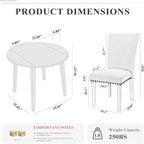 COLAMY 3-Piece Extendable Dining Table Set for 2, 36" Kitchen Round Wood Table with 2 Nailhead Dining Room Chairs,Light Brown/Light Grey
