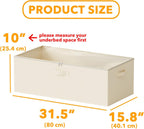 SpaceAid 3 Pack 10" High Under Bed Storage Containers, Large Underbed Storage Organizer Bins with Lids for Bedroom, Dorm, Clothes, Closet Organization, Bed Sheets and Blankets (Beige)