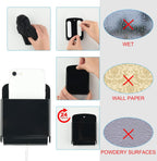 Cosmos Pack of 2 Acrylic Remote Control Holder Adhesive Wall Mount Phone Holder Wall Mount Organizer Media Storage Box Phone Charging Storage Box for Home Office Living Room Bedroom (Solid Black)