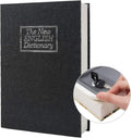 Real Paper Transfer Book Safe, Hollow with Secret Hidden Compartment, Key Lock, 8.7"×6"×2" (Black Dictionary-Key)