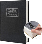 Real Paper Transfer Book Safe, Hollow with Secret Hidden Compartment, Key Lock, 8.7"×6"×2" (Black Dictionary-Key)