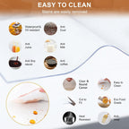 Clear Vinyl Tablecloth Protector, 24 x 36 Inch, 2mm Thick Clear Plastic Table Cloths, Rectangular Transparent Non-Slip Desk Pads Mats for Countertop, Kitchen Table
