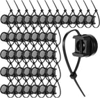 40 Pack Magnetic Zip Tie Mounts, Magnetic Cable Clips Organize and Secure Cables Wires with Powerful Multipurpose Cable Ties Mount Base for Electrical Wire