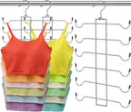 Closet Organizers and Storage, 6 Tier Tank Top Hanger, Dorm Room Essentials, Non-Slip Bra Hangers Space Saving, Organization for Camisoles Sports Bras Strappy Dress Swimsuits Ties, 3 Pack