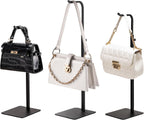 pickpiff 3 Pack Purse Holder Handbag Display Stand: Black Hanger Rack for Bags, Purses, and Wreath, Adjustable Hook Stand for Tabletop, Closet, and Retail Use for Vendors