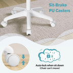 Kids Desk Chair Ergonomic Study Chair with Flipped Armrest and Footrest Swivel Mesh Desk Chair with Wheels Home Office Chair for Children in Home Bedroom Blue