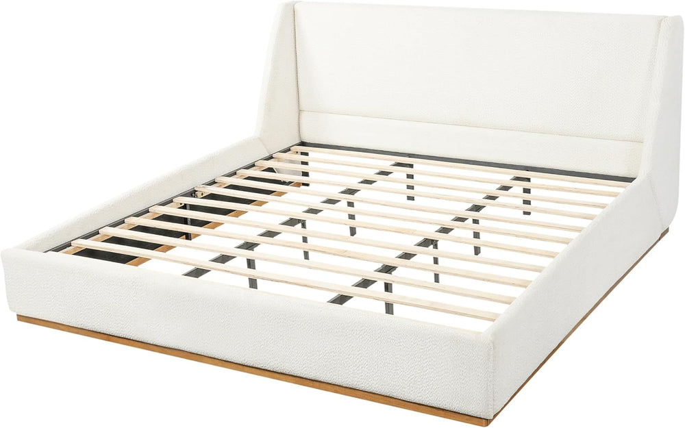 Christopher Knight Home Tanya Boucle Upholstered King Size Bed Frame with Win...