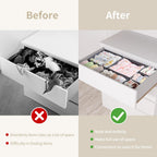14 Pack Drawer Organizer for Clothes Dresser Organizer for Nursery-Perfect Baby Cloth Organizer and Storage General Nursery Organization or Dresser Drawer Organizer Bins Foldable Washable Grey
