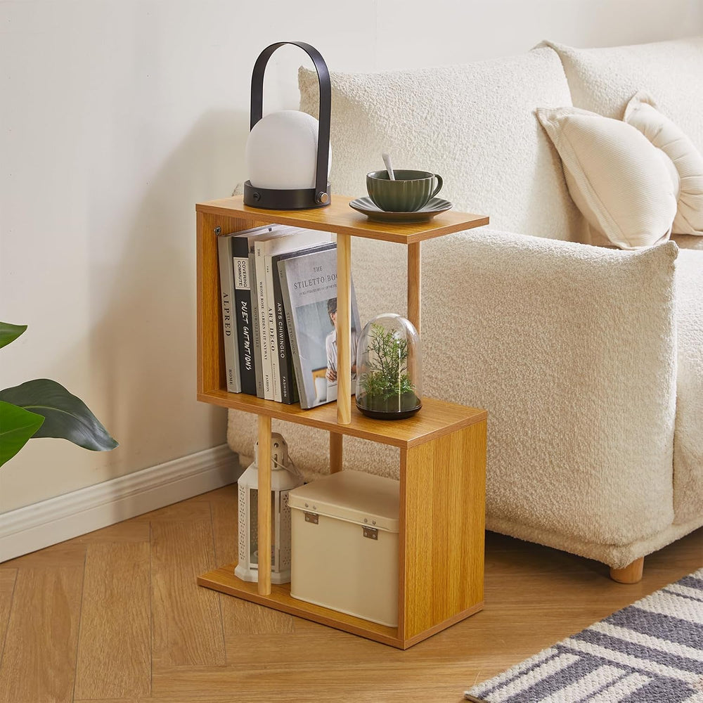 Aibiju 3-Tiered S-Shaped Side Table for Small Spaces, Freestanding Side Table...
