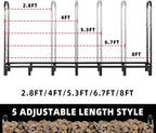 4FT Firewood Rack Outdoor with Cover, Heavy Duty Adjustable Firewood log Storage & Holder, Wood Pile Lumber Storage Rack Stacking Outside for Courtyard Patio.