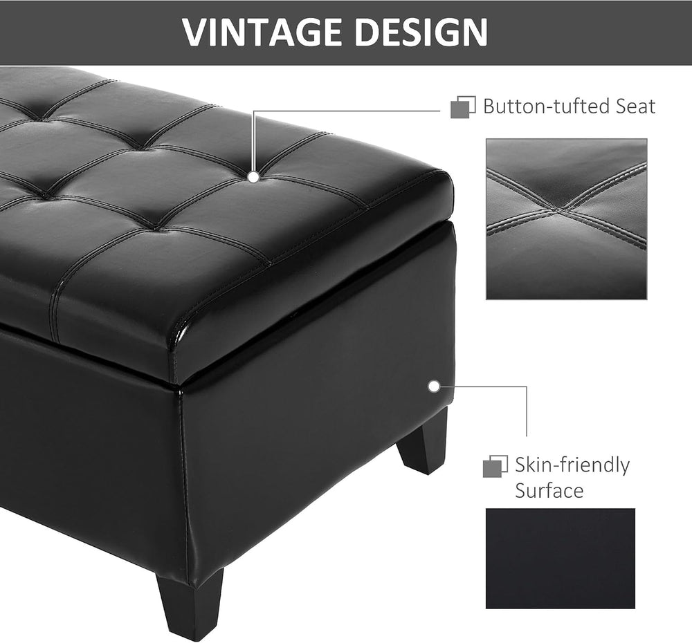 Faux Leather Storage Bench