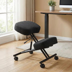Kneeling Chairs Linen Ergonomic Home Office Chair Adjustable Height Seat Rolling Wheels Comfort Thick Cushion Work Stool Improve Posture Chairs