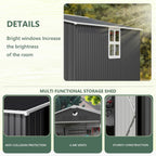 10x8 FT Metal Storage Shed with Window,Outdoor Storage Building,Large Backyard Sheds,Waterproof Outside Storage Sheds