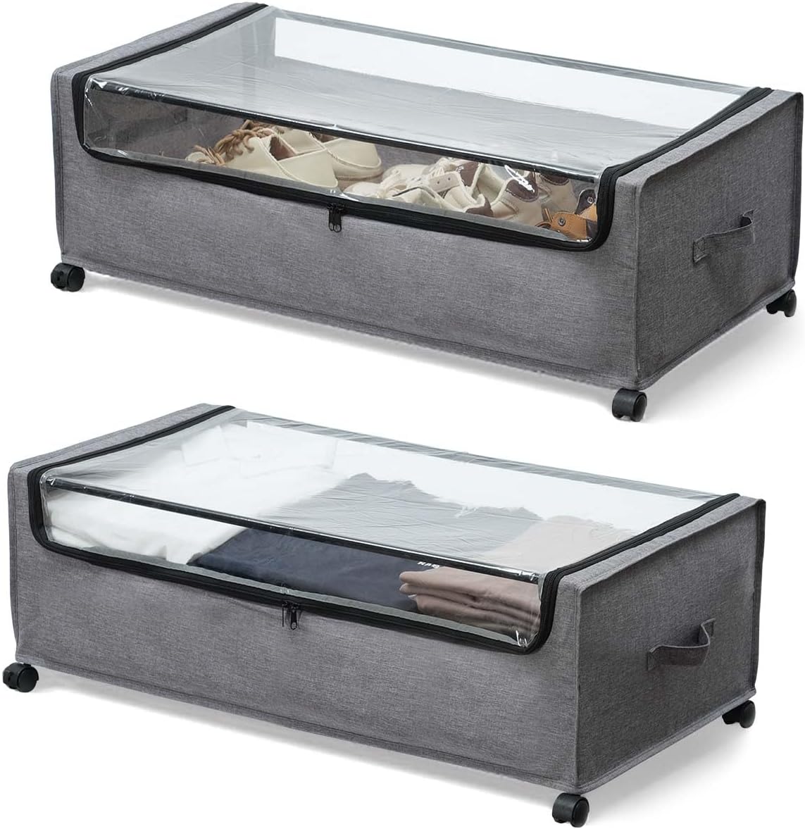 Under Bed Storage with Wheels, Under Bed Storage Containers,Underbed Shoe Storage, Drawers for Under Bed, Lockable, Heavy Duty, XXXXL Size 90L