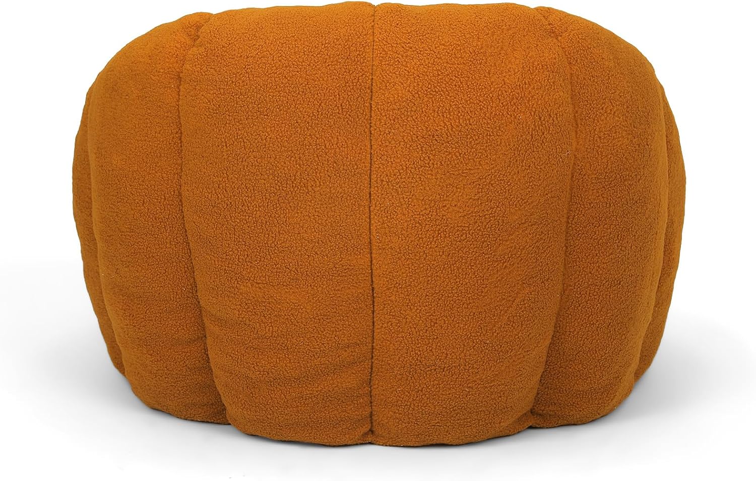 Bean Bag Chair, Large Beanbag Chairs with Filling, Bean Bag Chair with Filler, Stuffed Beanbag Chairs for Living Room (Teddy Fabric in Orange Brown, No Ottoman)