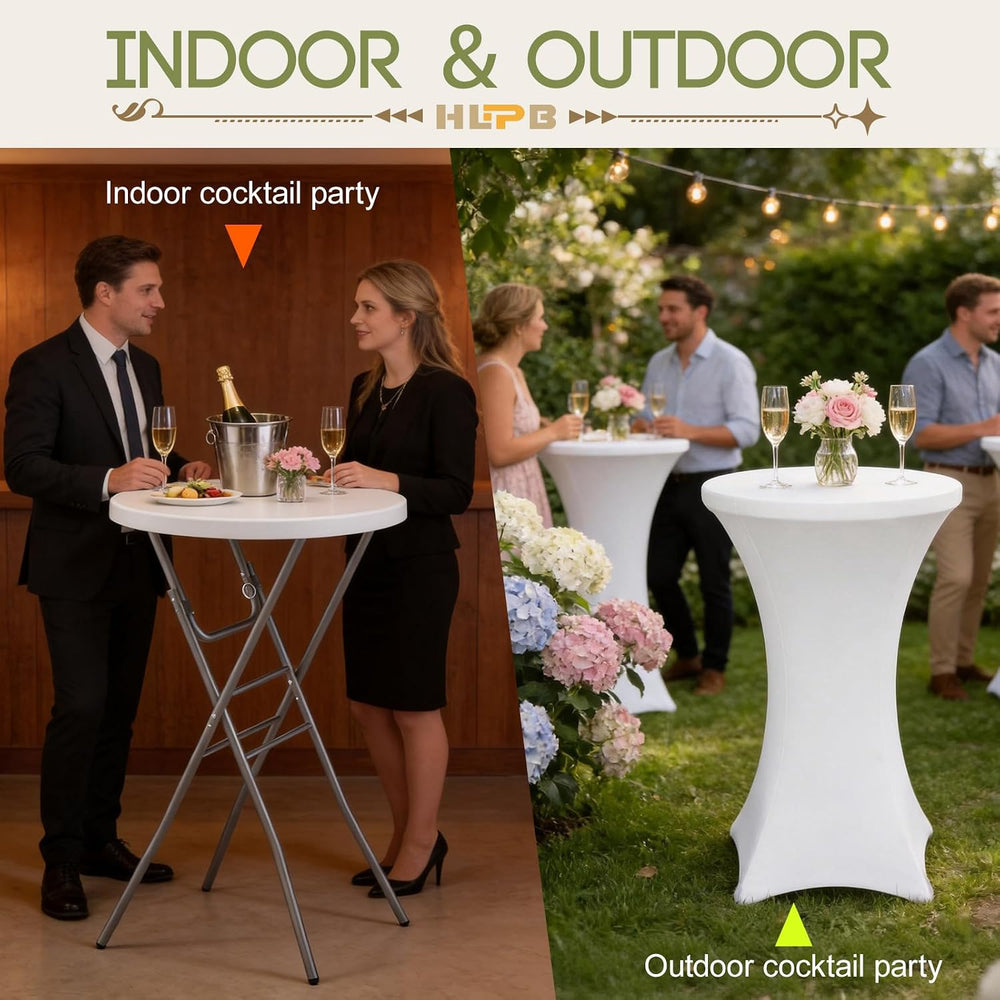 28" Round Folding Table with Cover, Foldable Cocktail Table with Handle ...