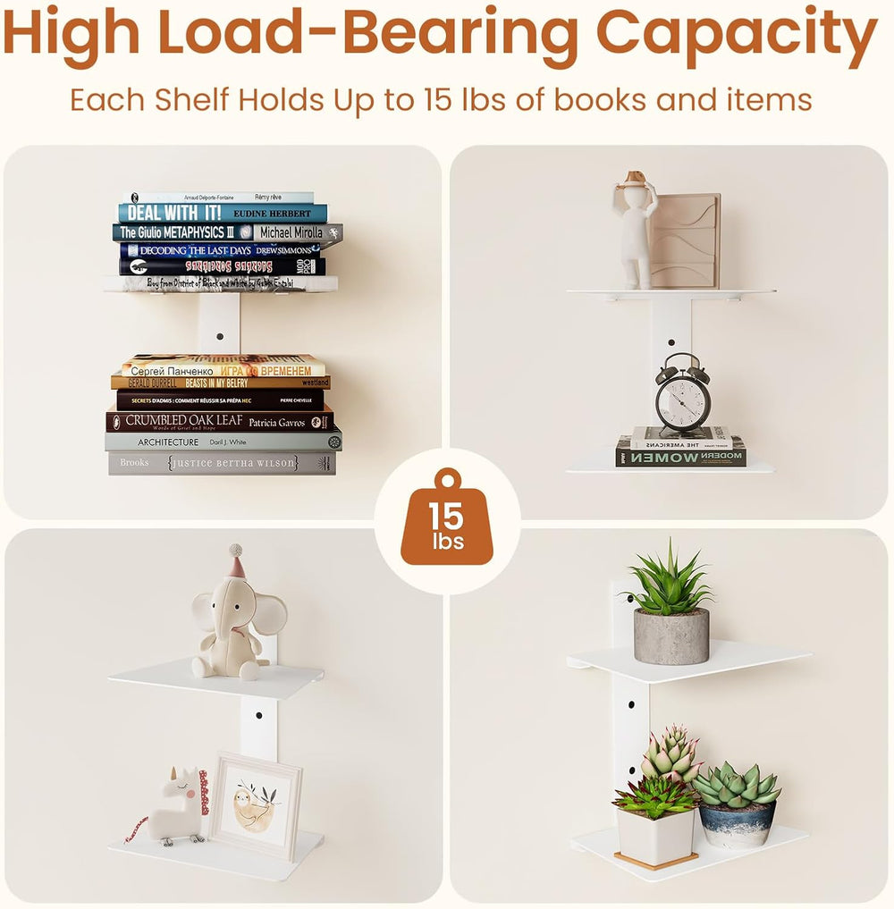 Wawocs Invisible Bookshelves for Wall, 8 Tier Floating Bookshelf Made of Heav...