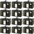 TAILI 12 Pack Green Extra Large Storage Bags, Heavy Duty Totes with Visible Window, Wrap Around Handles, Perfect for Moving and Storage