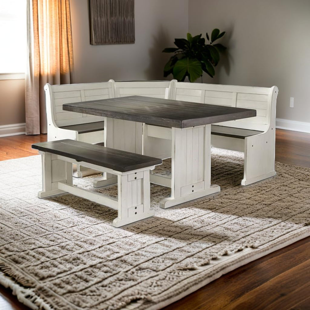 Pemberly Row 4-Pieces Dining Set Wood, Rectangular in Brown (36" H x 75&...