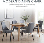 Modern Dining Chairs, Faux Leather Upholstered Dining Room Chair Kitchen Chairs Dinner Side Chair with Curved Back and Metal Legs for Kitchen, Dining Room, Living Room, Grey