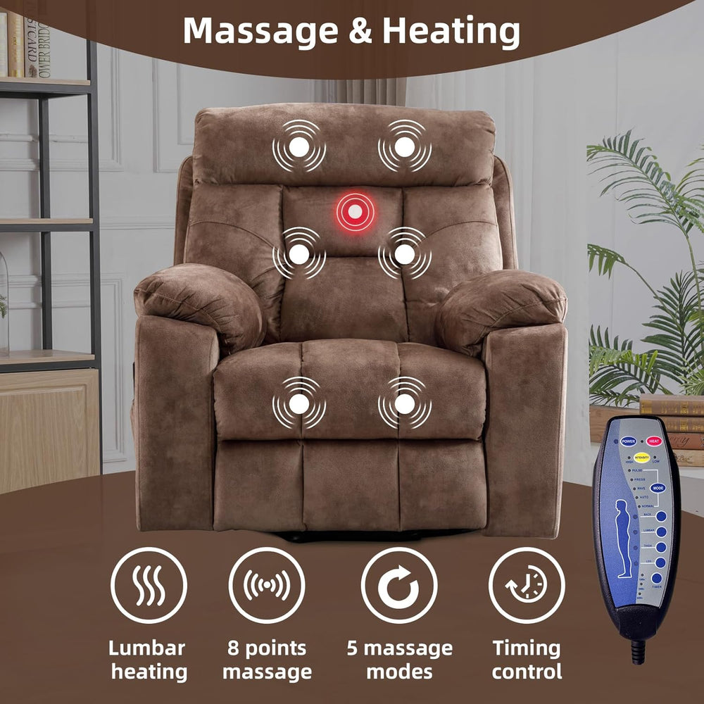 CANMOV Large Power Lift Recliner Chair with Massage and Heat for Elderly Big ...