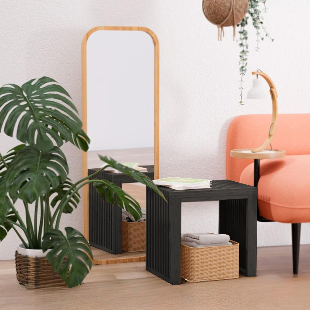 APRTAT Bamboo Dining Bench Indoor Small Benches Entryway Shoe Rack Benchs,Out...