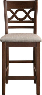 New Classic Furniture Cori 5-Piece Round Counter Set with 1 Dining Table and 4 Chairs, 42-Inch, Cherry Brown