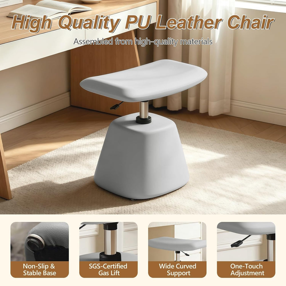 JPBSTO Small Ottoman Footrest, Modern Vanity Stool Chair Adjustable Height, U...