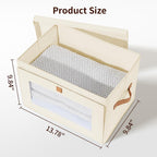 DIMJ Storage Bins with Lids - 5 Pack Large Fabric Closet Organizer with Window & Handles, Collapsible Decorative Storage Boxes for Shelves Under Bed, Books Clothes Blankets Sweaters Organization