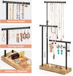 SRIWATANA Jewelry Organizer Stand, Extra Tall Necklace Holder Jewelry Holder, Gift Idea (Carbonized Black & Black)