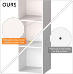 5 Cube Storage Organizer, 5 Tier Vertical Cube Bookcase Freestanding Storage Display Organizer for Home Office, Five Cubes Open Shelf Bookshelf (White, 5 Cube)