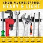 12" Heavy-Duty Magnetic Tool Holders (4 Pack - 48" Total) - Extremely Powerful Magnetic Pull Force to Hold Heavy Tools (Upgraded Version) - Professional Tool Bars/Strips Organizer