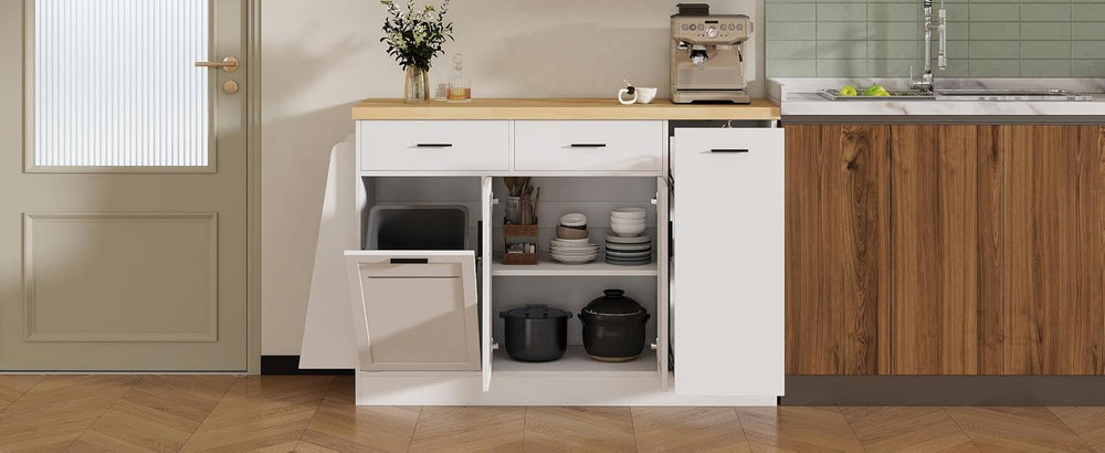 Multi-Functional Kitchen Sideboard & Storage Cabinet with Sliding Doors, ...