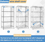 Waterproof Shelf Cover,Durable Dustproof Storage Wire Rack Covers,Outdoor Shelving Covers for Wire Shelves with Zipper 36''x16''x72'',Clear,Cover Only