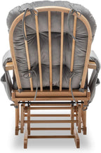 Paddie Glider Rocker Replacement Cushions Velvet with Storage, Rocking Chair Cushion Set with Ties, 5PCS, Light Grey