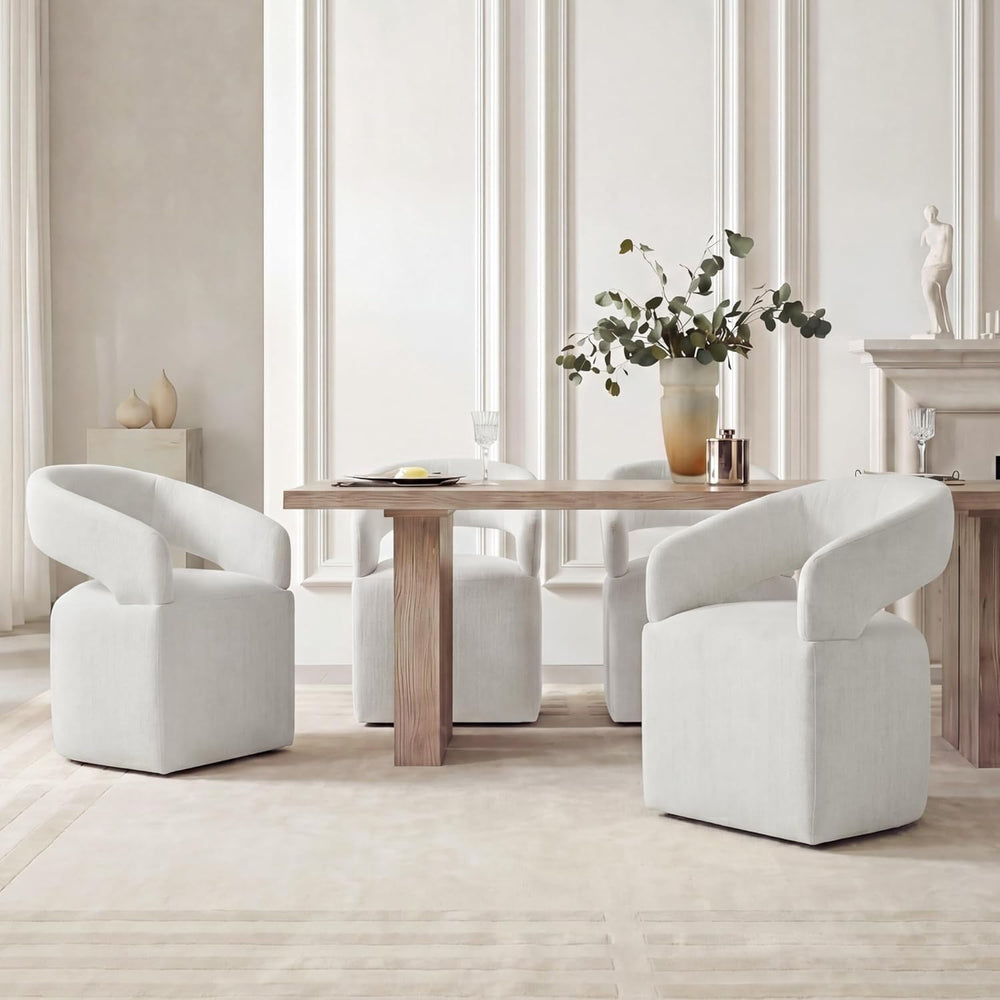 KISLOT Upholstered Dining Chairs Set of 4, Modern Arm Kitchen & Dining Ro...