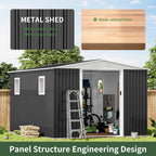 12FT x 10FT Outdoor Storage, Metal Anti-Corrosion Utility Tool House with Lockable Door & Shutter Vents，Outdoor Waterproof Garden Tool Storage Sheds