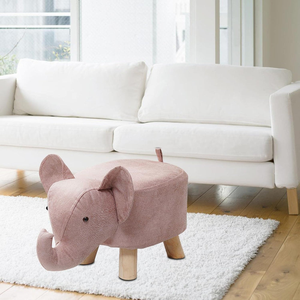 Animal Footstool Elephant Bench, Portable Shoes Changing Cute Storage, Wood O...