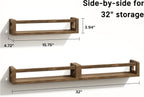 Upgraded Thick Floating Shelves - Multi-Use Wall-Mounted Bookshelves for Kids and Nursery, Ideal for Books, Toys, Spice Rack, Decor - Drak Walnut Brown