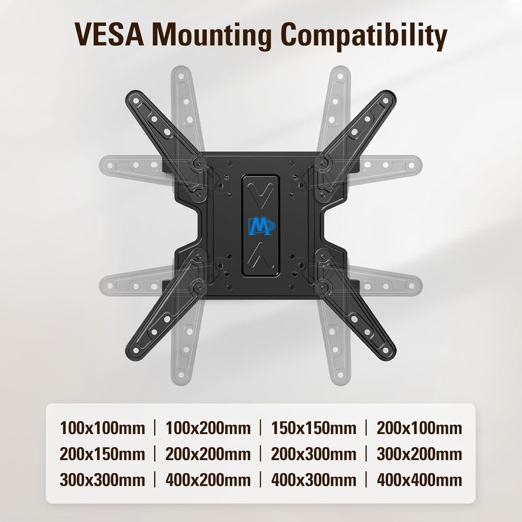 Mounting Dream Ultra Slim Full Motion TV Wall Mount, Low Profile Articulating TV Mount for 26 to 75 Inch TVs - Smooth Extension, Swivel, Tilt, Fits 16" Studs, Max VESA 400x400mm, Holds 88lbs